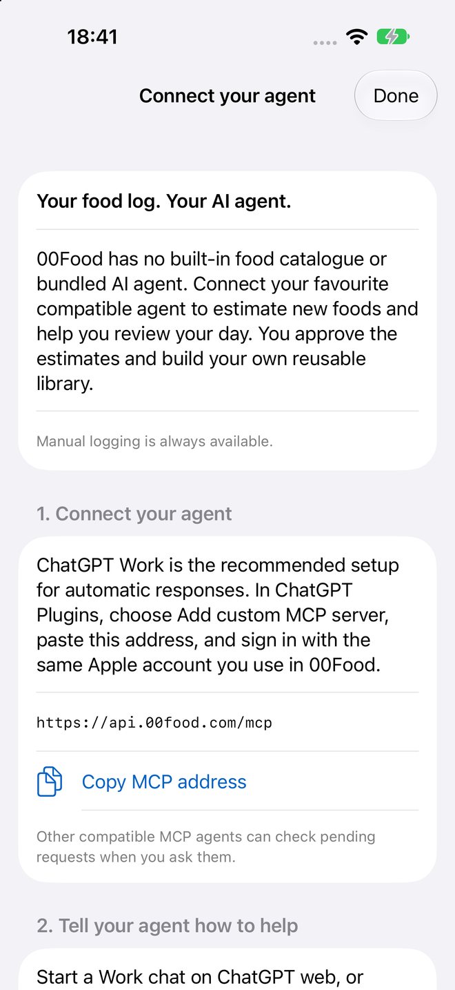Connect your agent screen with the MCP server address and ChatGPT Work setup steps.